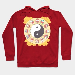 Loppi Tokki's Chinese Zodiac Ensemble in Yin Yang Bliss! Hoodie